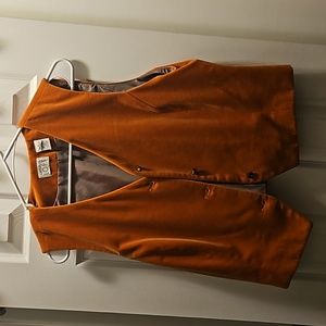 Ann Taylor Vintage Orange Velvet Vest Size 14
